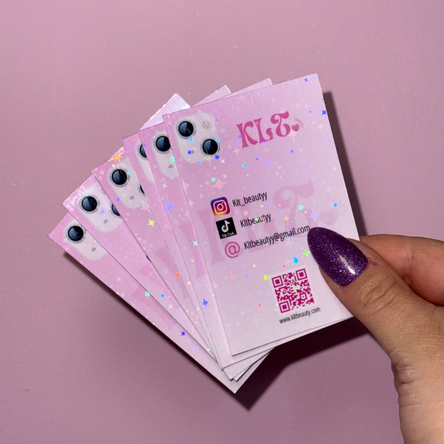 Cartes de visite IPHONE - Avec ou Sans Effet holographique - Avec QR code