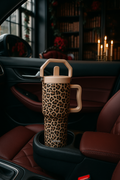 Tumbler en Acier Inoxydable Léopard Marron – (1L) 38 oz