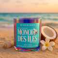 Bougie Parfumée Monoï des Îles – Pot Irisé aux Reflets – 200g