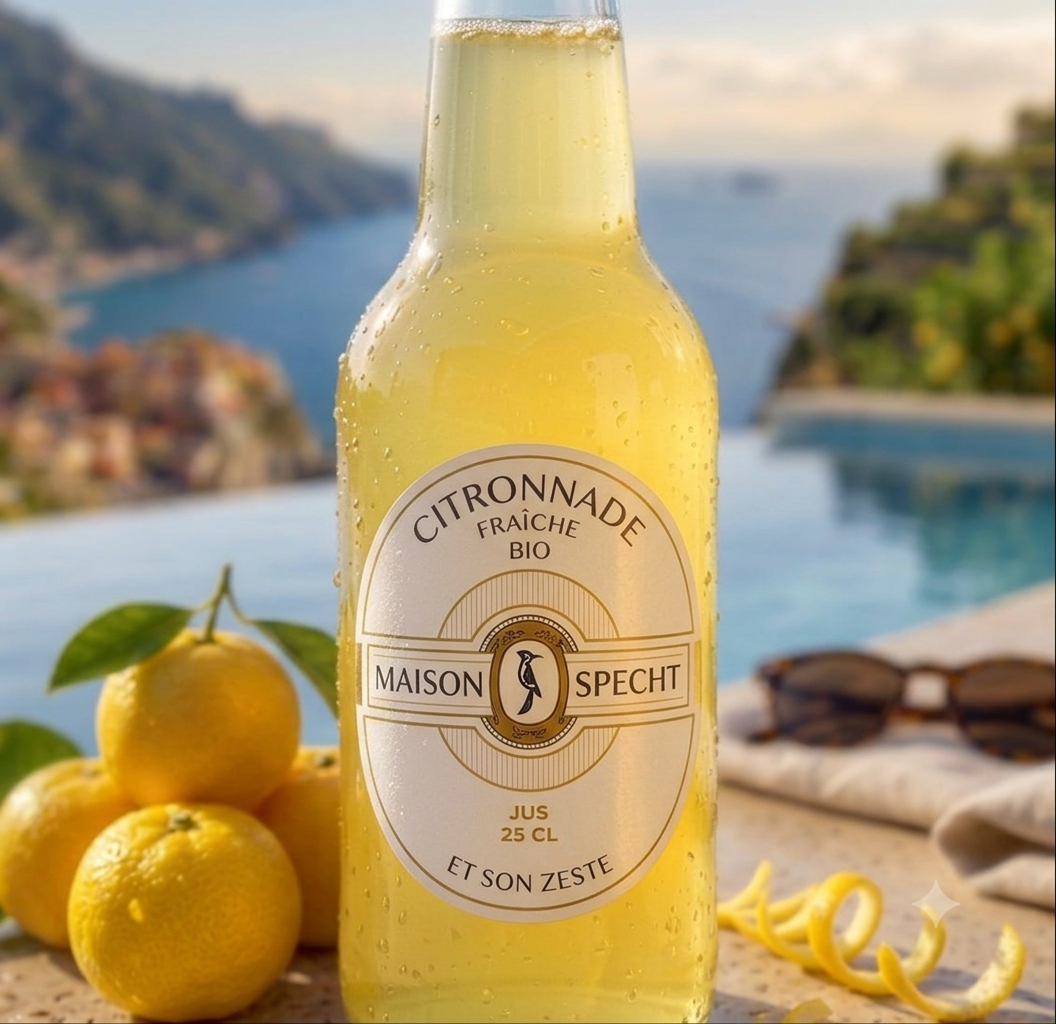 Citronnade Fraîche Bio - Et son Zeste - (25 cl) - Sans sucres ajoutés - Sans gluten &  100% Vegan