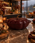 Cocotte Citrouille Bordeaux - Fonte émaillée durable - 2 L - PRÉCOMMANDE - Édition Limitée