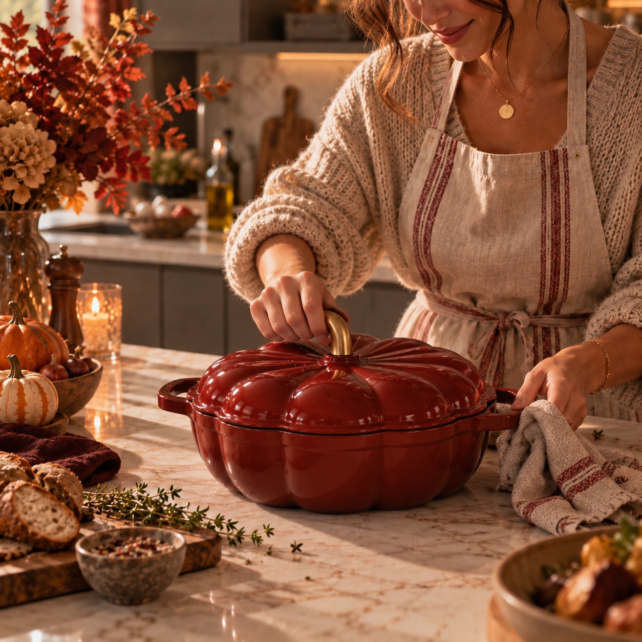 Cocotte Citrouille Bordeaux - Fonte émaillée durable - 2 L - PRÉCOMMANDE - Édition Limitée