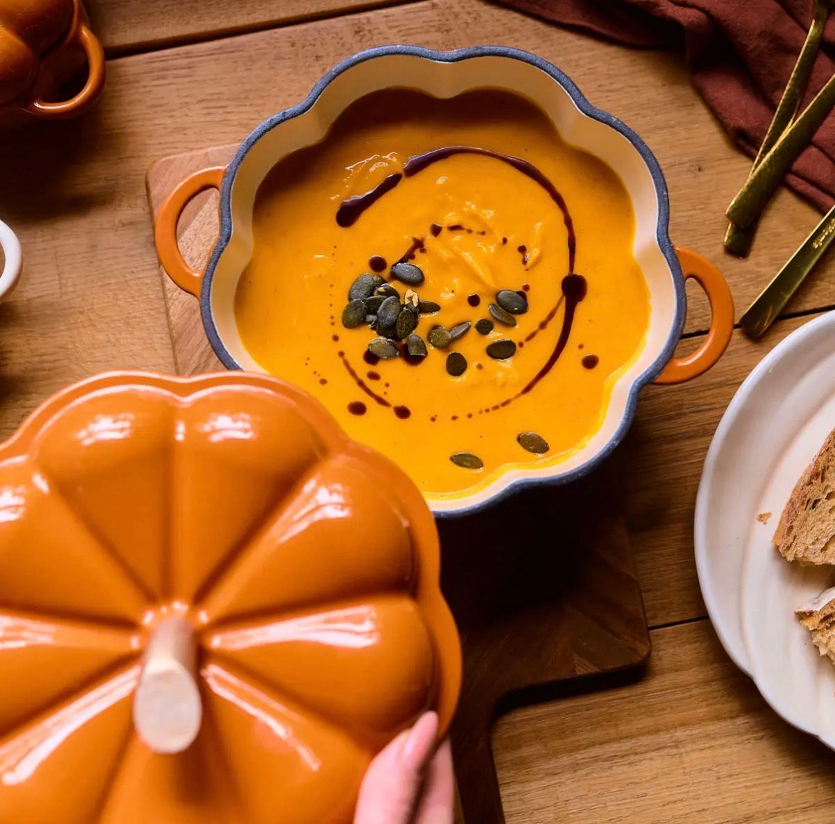 Cocotte Citrouille Orange - Fonte emaillée durable - 1,7L - PRÉCOMMANDE - Édition limitée