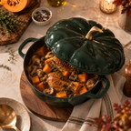 Cocotte Citrouille Vert Forêt - Fonte émaillée durable - 3 L - PRÉCOMMANDE - Édition Limitée