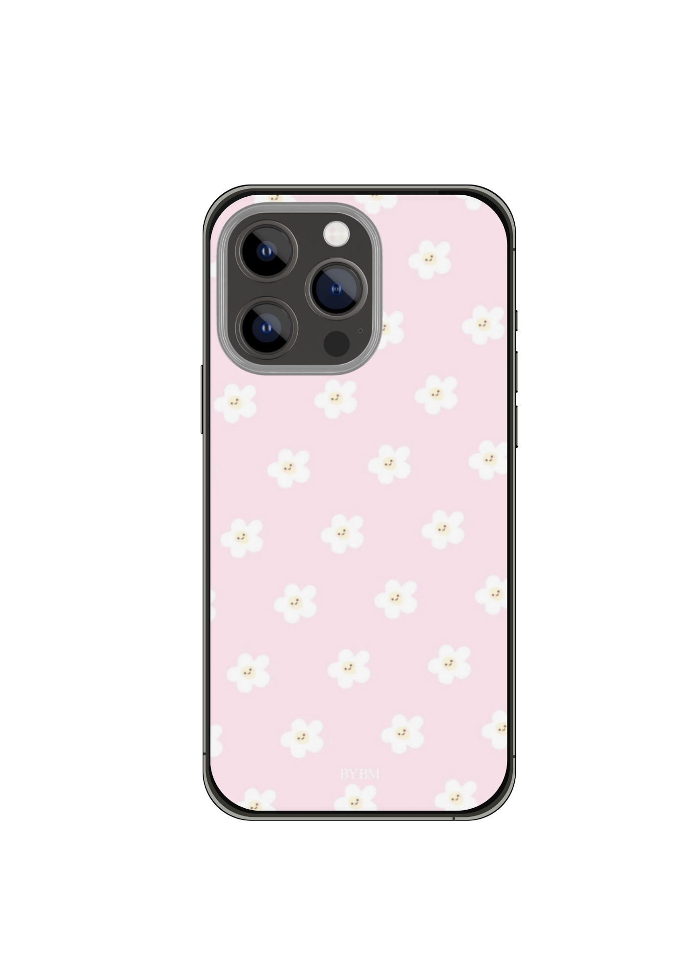 Coque de Téléphone  – Sublimé à la main - «Daisy Pink Smile »