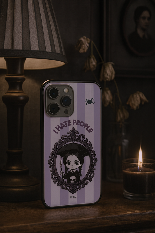 Coque de Téléphone  – Sublimé à la main - Mercredi Addams - I Hate People