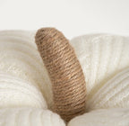 Citrouille décorative en tissu blanc – 32 x 21 cm - PRECOMMANDE - Édition limitée