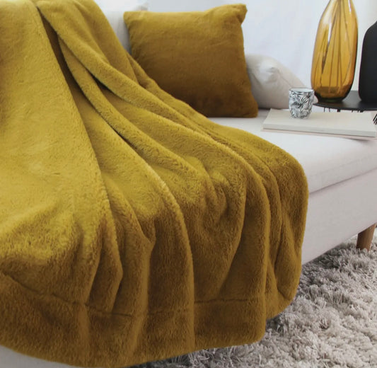 Plaid Fausse fourrure, doublure flanelle, 125x150cm - Certifié OEKO-TEX - PRÉCOMMANDE