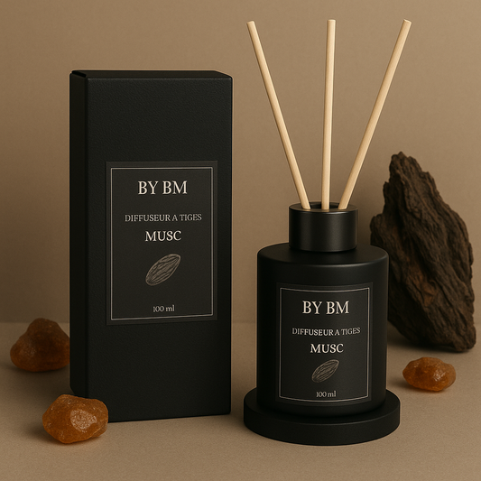 Diffuseur à Tiges - Senteur Musc - 100ml - Sans Alcool