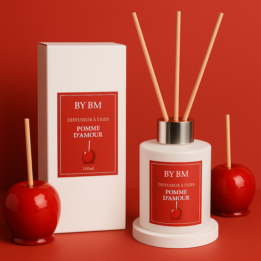 Diffuseur à Tiges - Senteur Pomme d'amour - 100ml - Sans Alcool