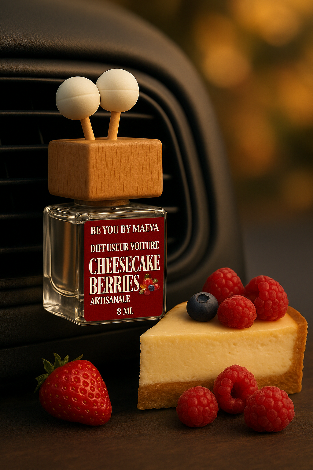 Diffuseur à voiture - Senteur Cheesecake Berries - 8ml - Sans Alcool