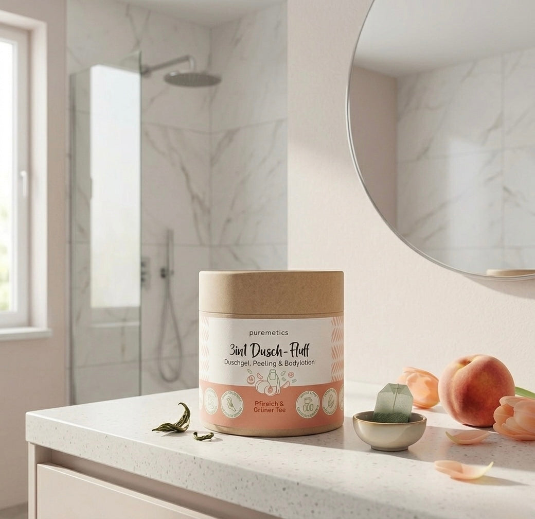 Mousse de Douche 3-en-1 « Pêche & Thé Vert » (235g) - PRÉCOMMANDE - Édition Spéciale – Stock Limité !
