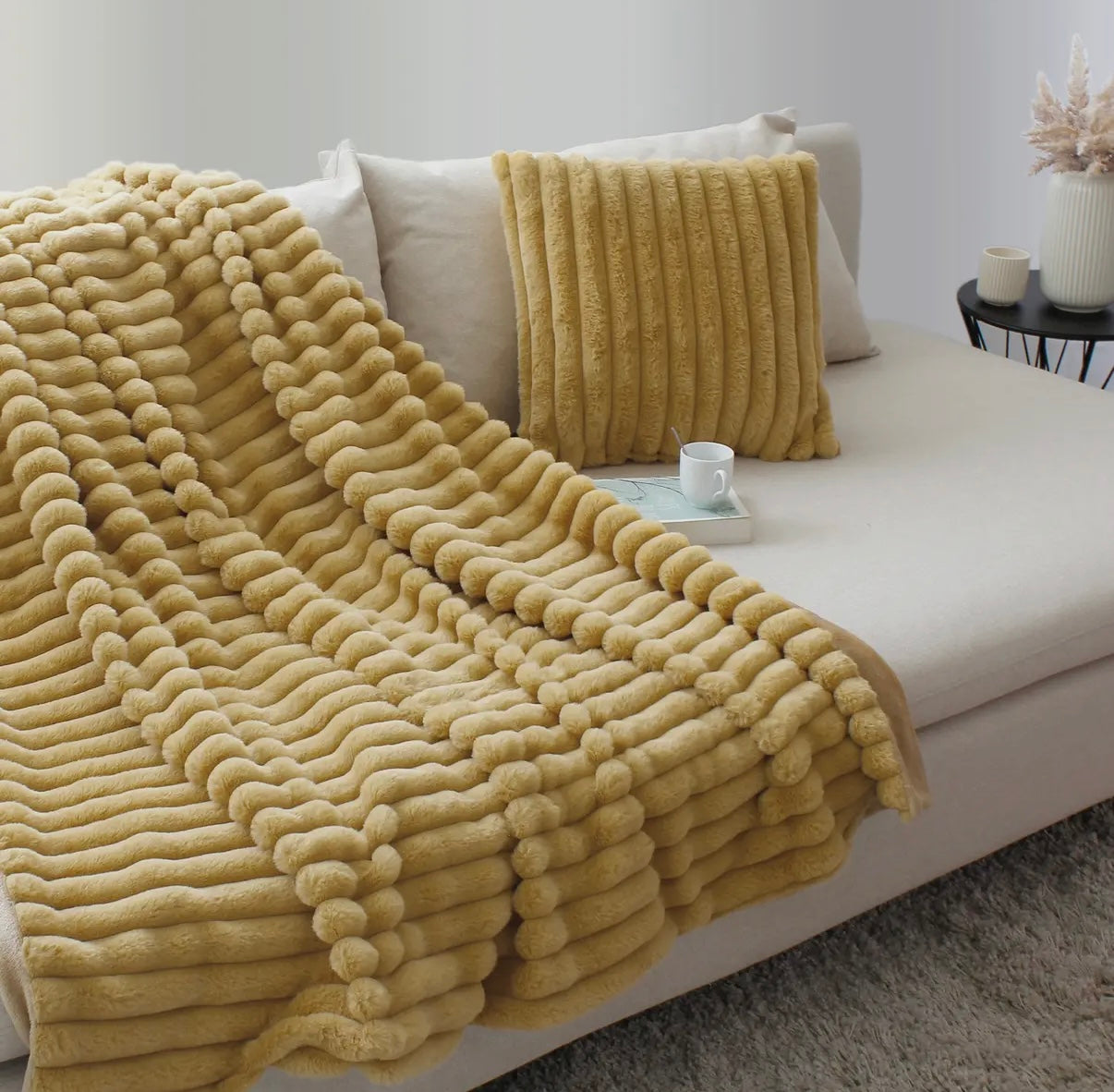 Plaid Fausse fourrure, doublure flanelle, 125x150cm, Certifié OEKO-TEX - Matisse