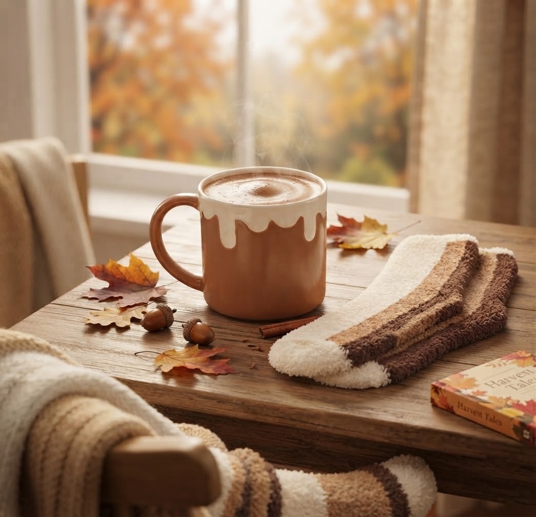 Ensemble tasse & chaussettes « CINNAMON ROLL »  550ml - ÉDITION AUTOMNE / BRUNCH - PRÉCOMMANDE