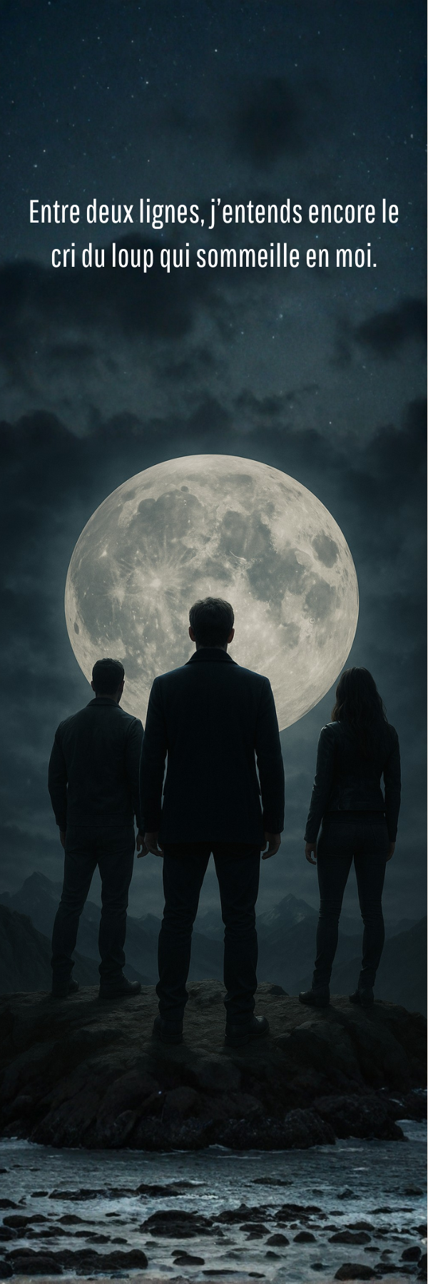 Marque-pages faits main “Entre deux lignes, j’entends encore le cri du loup qui sommeille en moi."