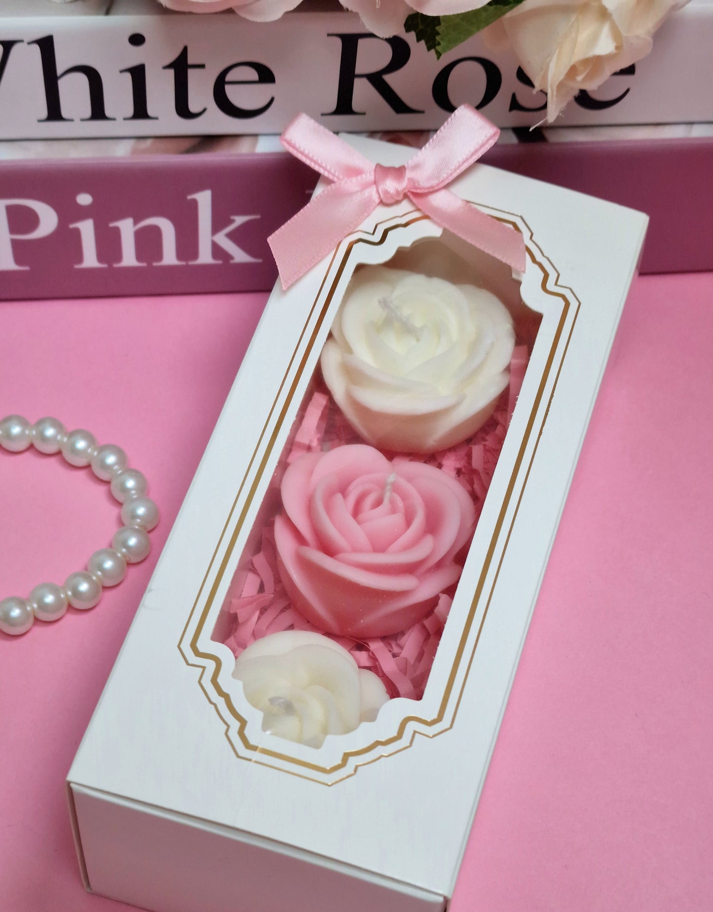 Coffret - Bougie petites roses