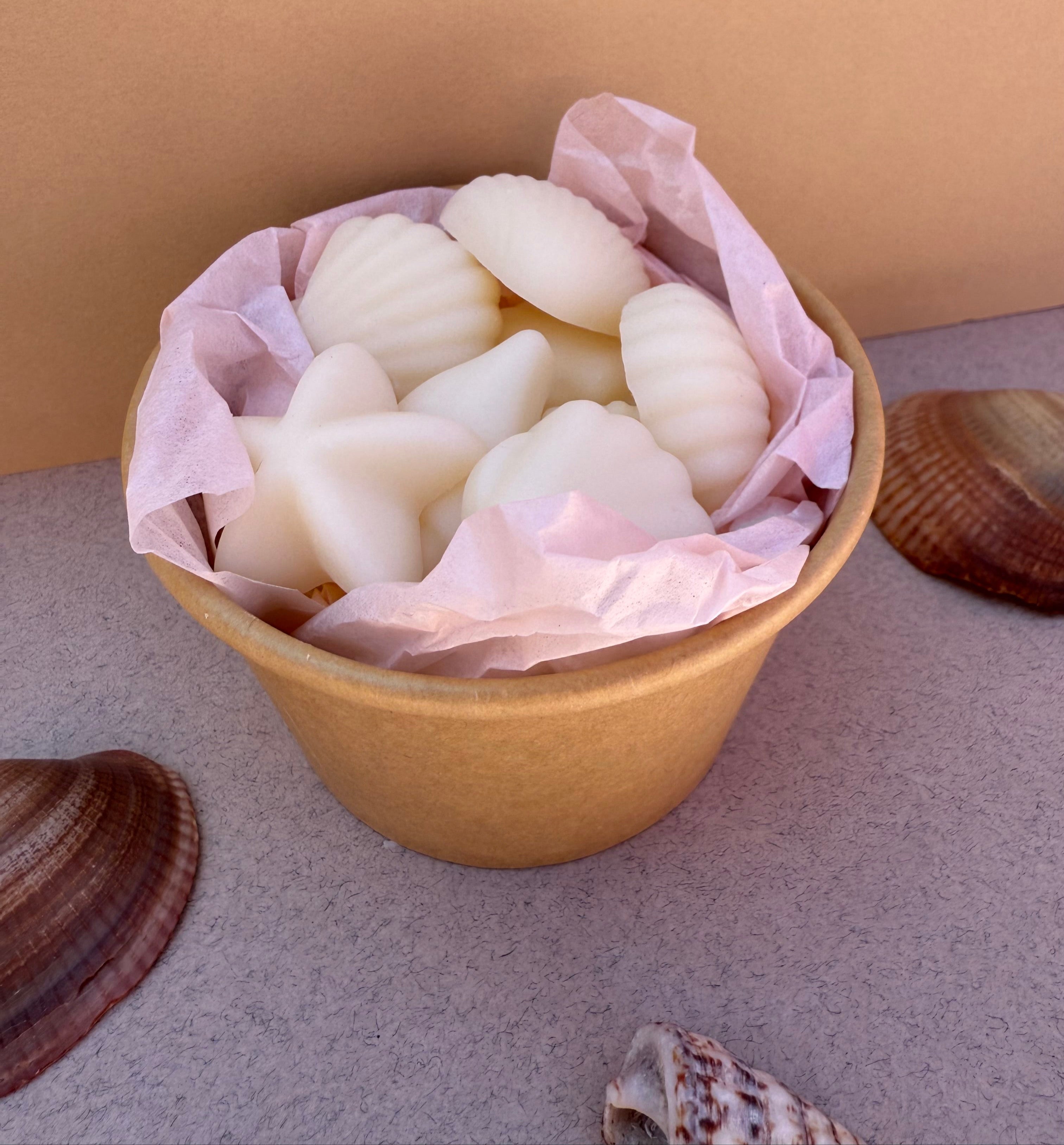 Fondants Parfumés – Forme Coquillage – Faits Main avec Amour, Sans CMR ni Phtalates (60g)