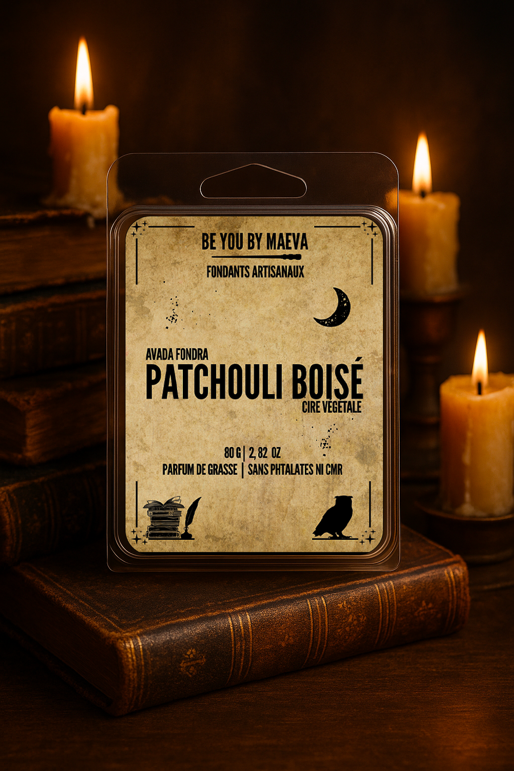 Fondants Parfumés en Carrés à Couper – Patchouli boisé  –  (80g)