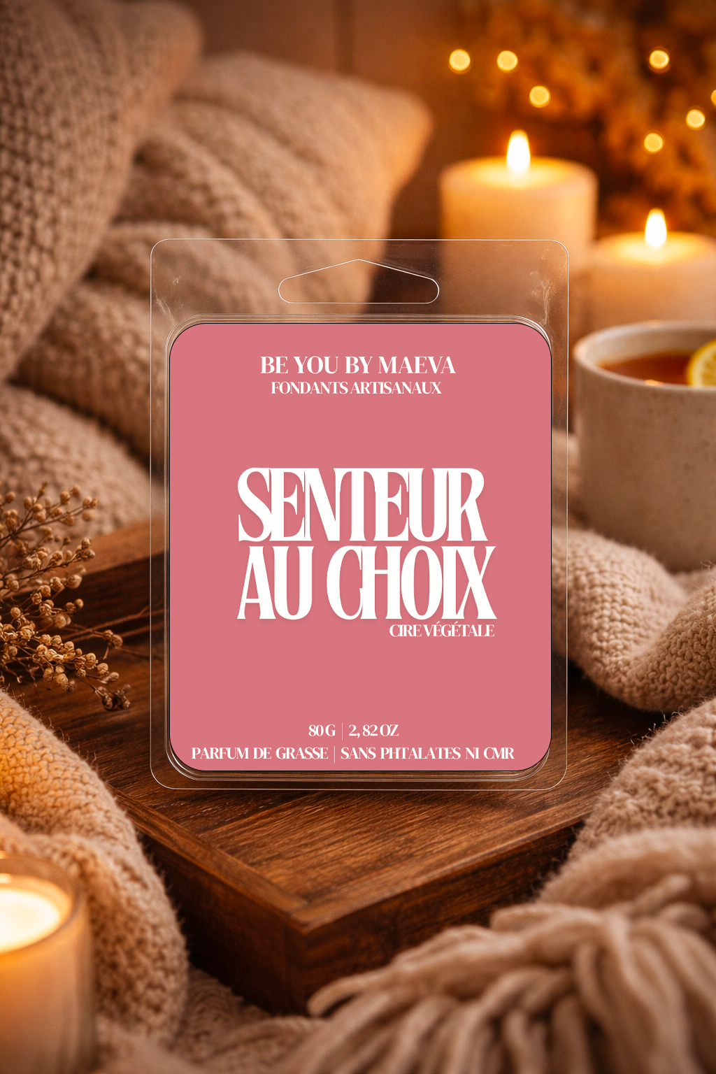 Fondants Parfumés en Carrés à Couper – Sans CMR ni Phtalates - Senteur au choix –  (80g)