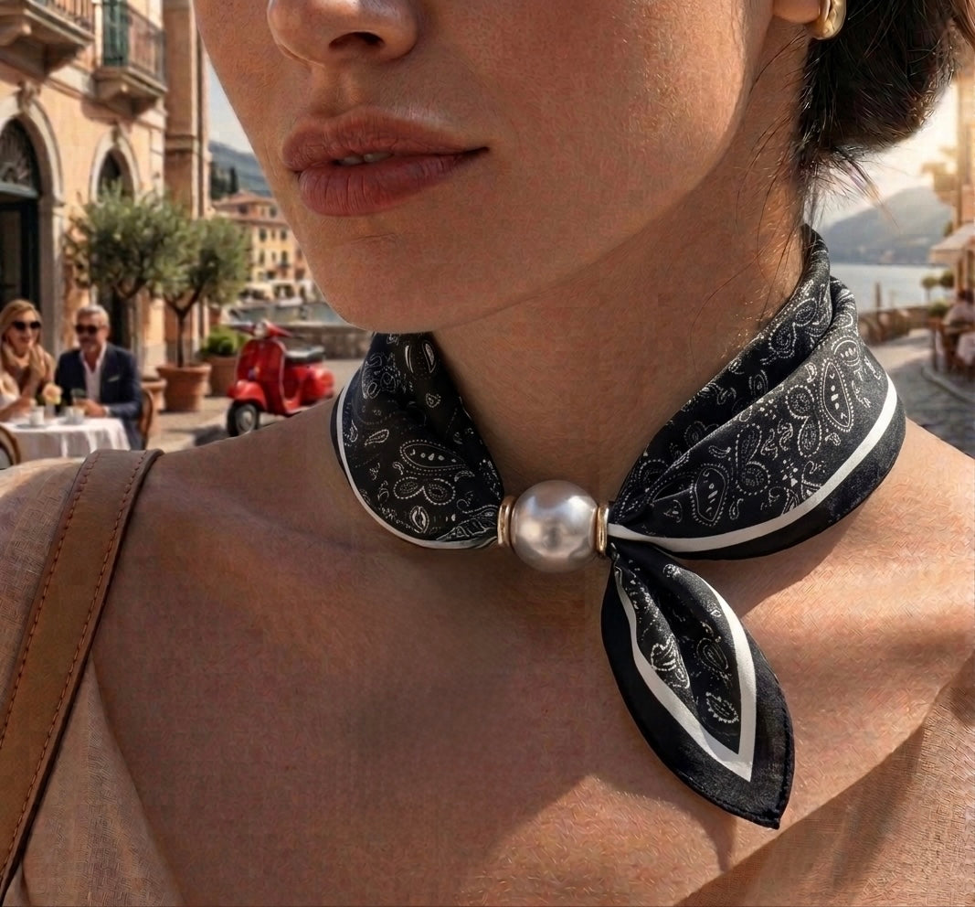 Foulard Ras-du-Cou « Choker Portofino » – Charme Bohème Chic