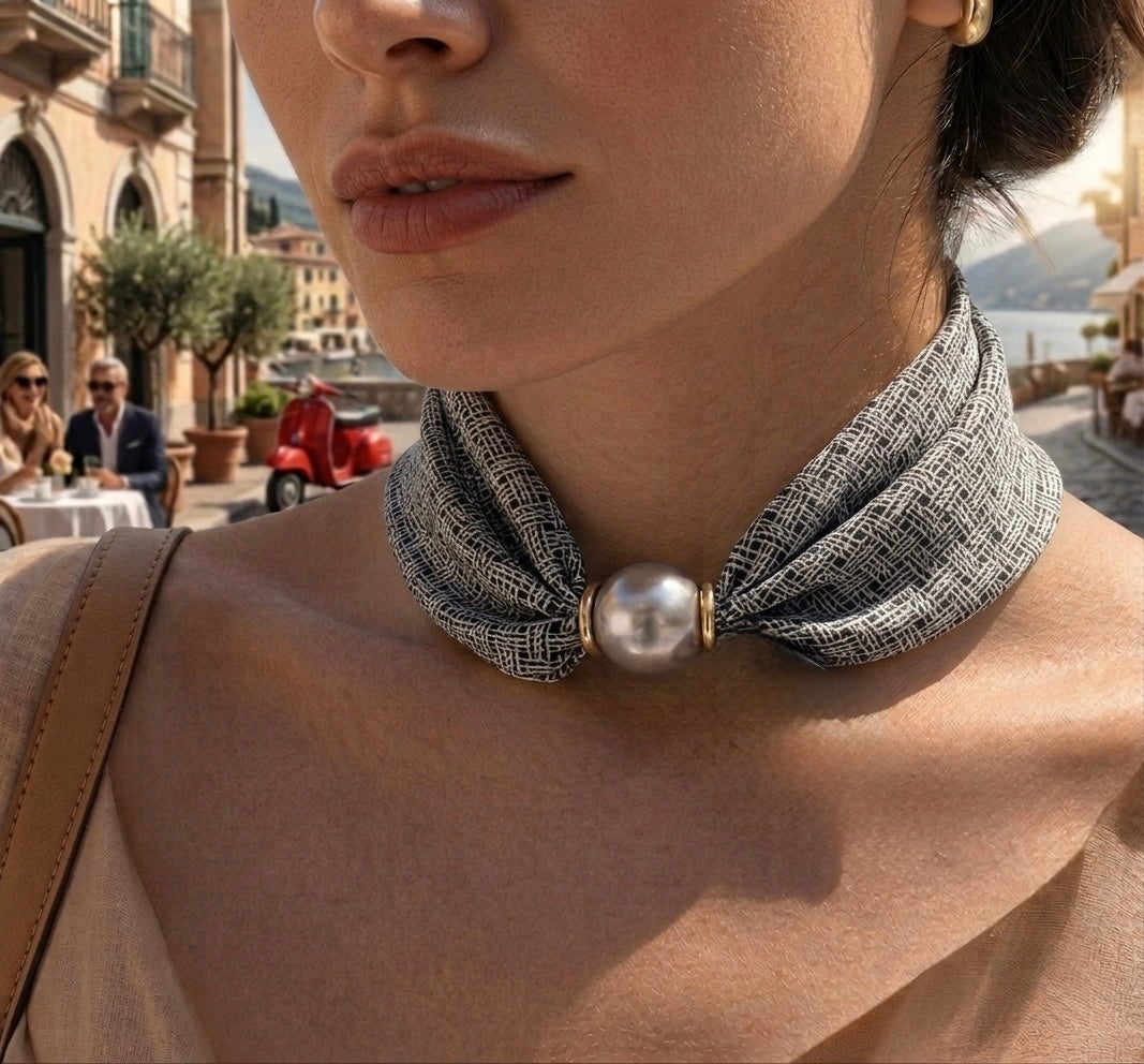 Foulard Ras-du-Cou « Choker Ravello » – Chic Intemporel