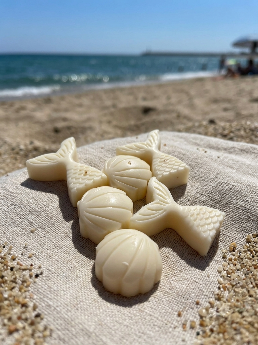 Fondants Parfumés Sirène & coquillage (30g) ou (60g) ou (150g) – Faits Main avec Amour, Sans CMR ni Phtalates