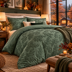Parure de lit Polyester – Vert Écrin de feuilles – Plusieurs dimensions - PRÉCOMMANDE