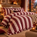 Parure de lit Birdies – Rose et Bourgogne – Plusieurs dimensions - PRÉCOMMANDE