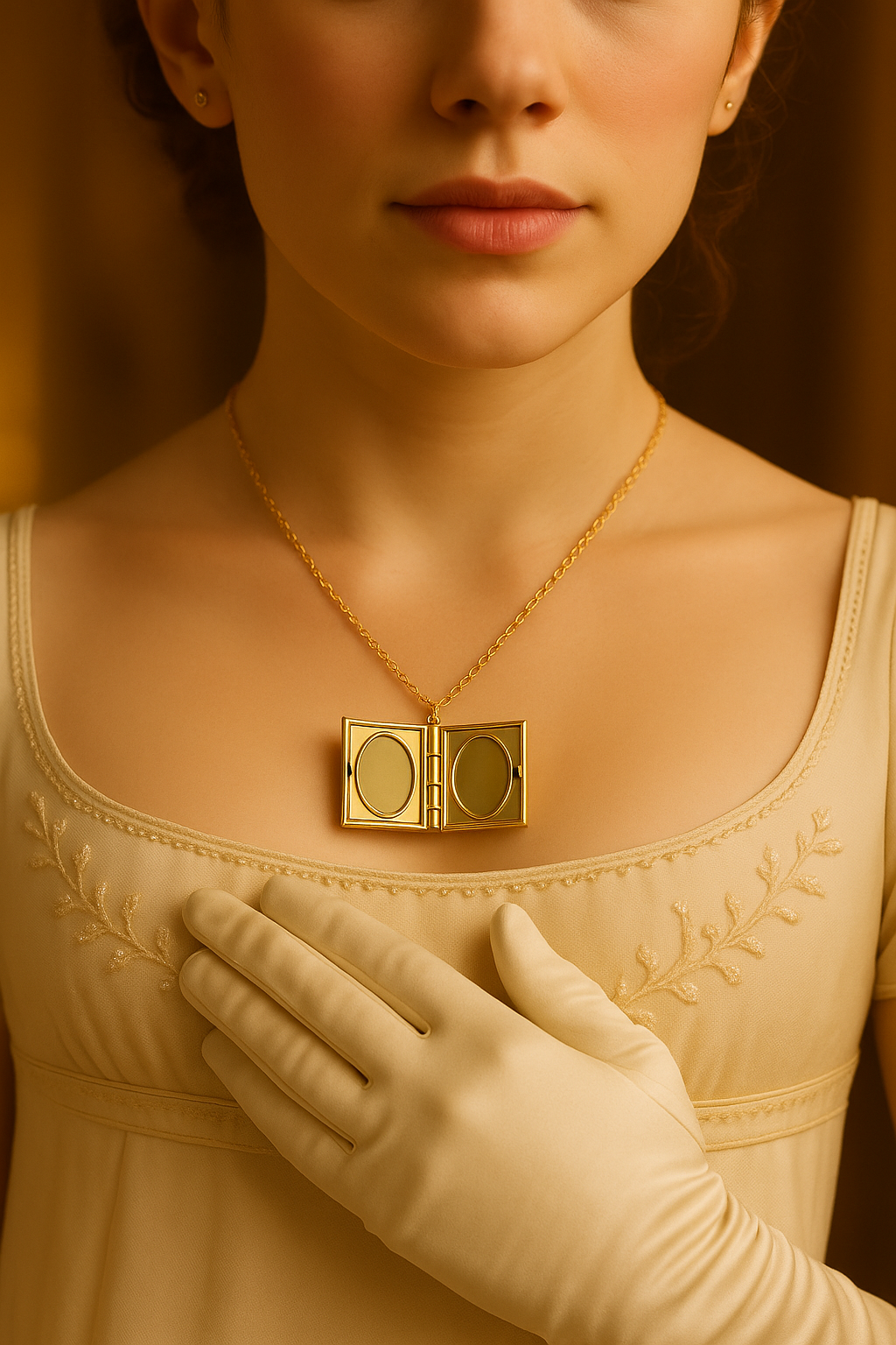 Collier médaillon doré en acier inoxydable - “You Are My Favourite Chapter”