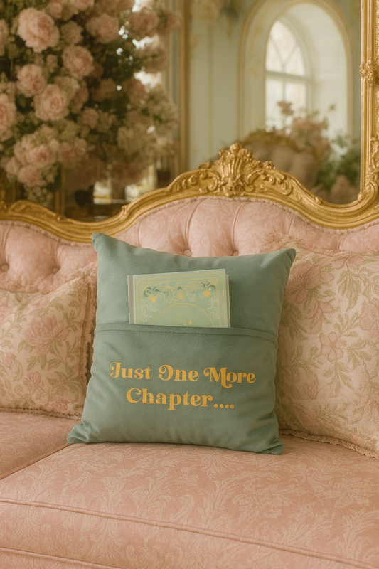 Coussin “Just one more chapter” – Pour lire avec élégance et confort - PRÉCOMMANDE