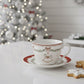 Tasse de Noël "Douceur Enchantée" – Avec Soucoupe & Cuillère – Porcelaine - 250 ml
