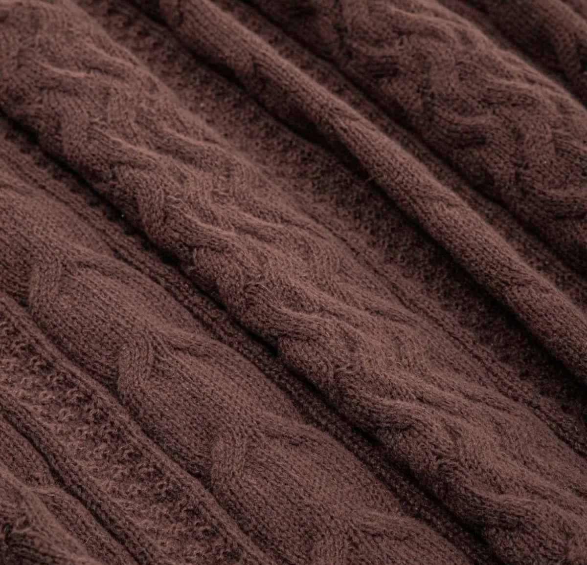 Couverture en maille – Chocolat – 130 x 170 cm - PRÉCOMMANDE