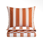 Parure de lit en coton de 115 g/m²– rayures couleur caramel Orangé – 220 x 200 cm - PRÉCOMMANDE