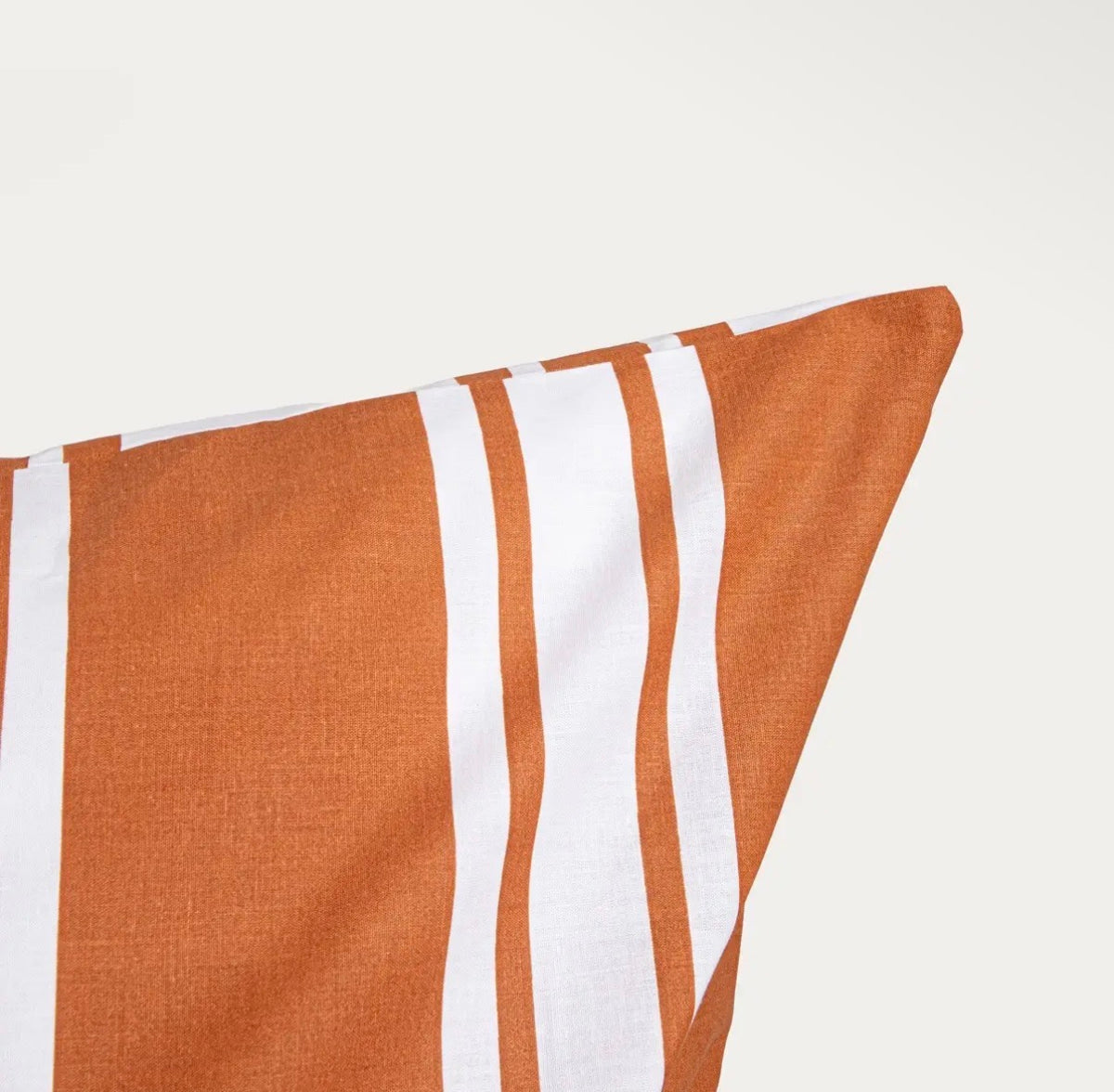 Parure de lit en coton de 115 g/m²– rayures couleur caramel Orangé – 220 x 200 cm - PRÉCOMMANDE