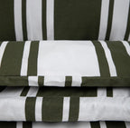 Parure de lit en coton de 115 g/m²– rayures couleur verte et blanche – 140 x 200 cm - PRÉCOMMANDE