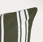 Parure de lit en coton de 115 g/m²– rayures couleur verte et blanche – 140 x 200 cm - PRÉCOMMANDE