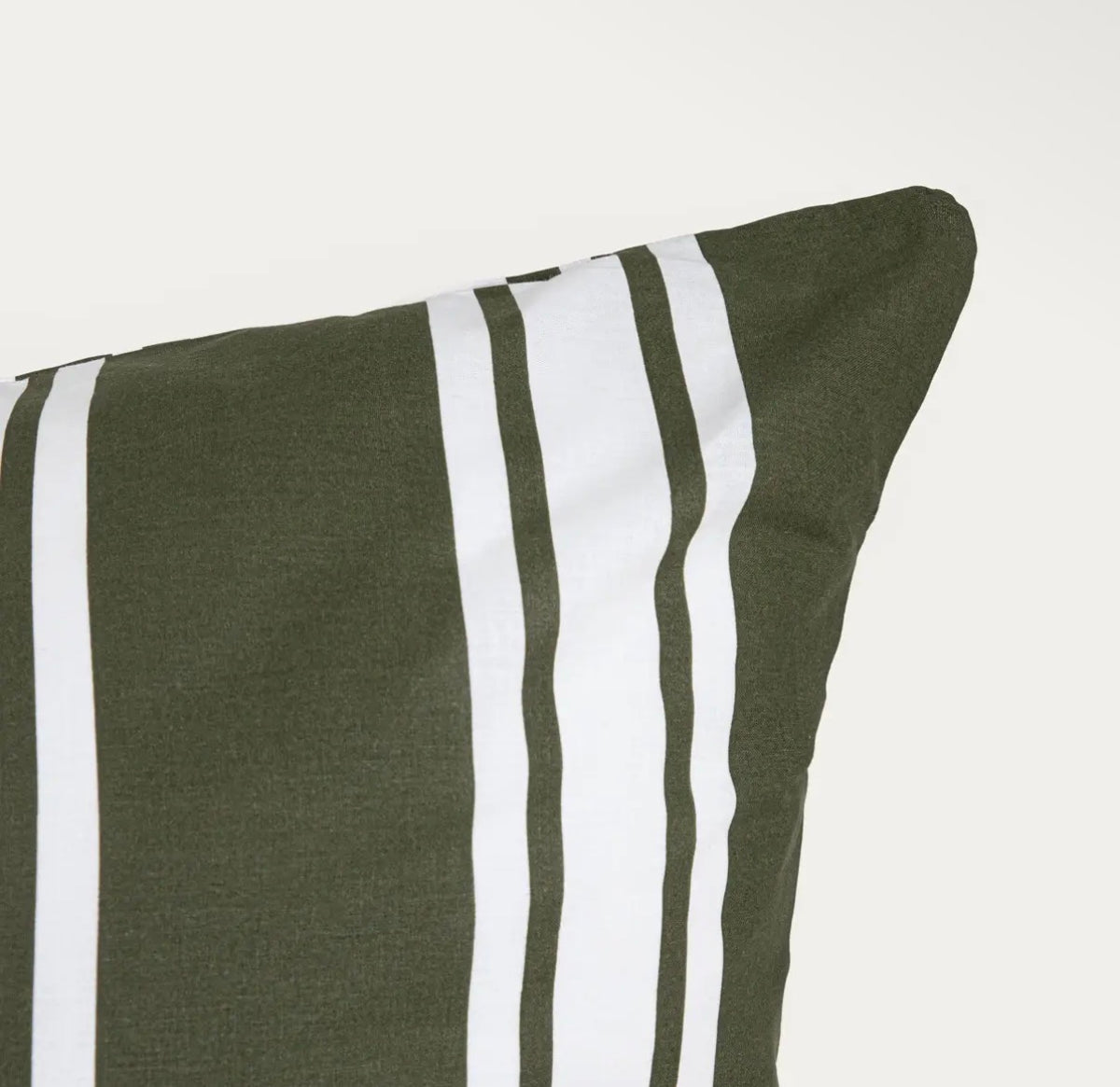 Parure de lit en coton de 115 g/m²– rayures couleur verte et blanche – 140 x 200 cm - PRÉCOMMANDE