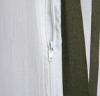 Parure de lit en coton de 115 g/m²– rayures couleur verte et blanche – 140 x 200 cm - PRÉCOMMANDE