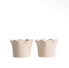 Set de 2 plats cuisson à four en porcelaine crème – 9 × 6 cm - PRÉCOMMANDE