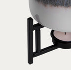Service à Fondue en Céramique 0,5 L – Blanc & Bleu Marine avec 2 Fourchettes - PRÉCOMMANDE