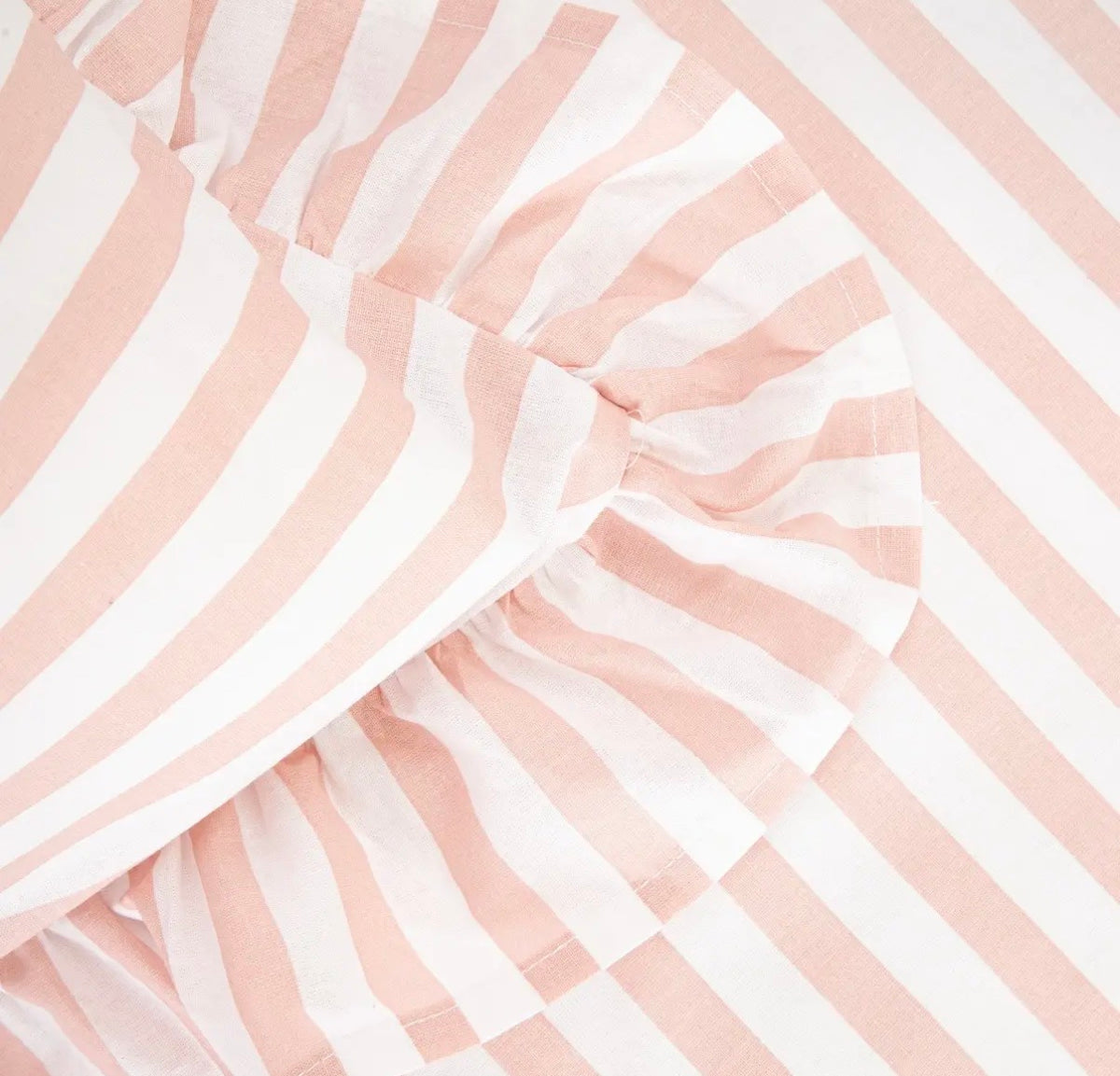 Parure de lit en coton de 110 g/m²– rayures couleur rose et blanche – 140 x 200 cm - PRÉCOMMANDE