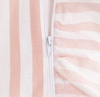 Parure de lit en coton de 110 g/m²– rayures couleur rose et blanche – 140 x 200 cm - PRÉCOMMANDE