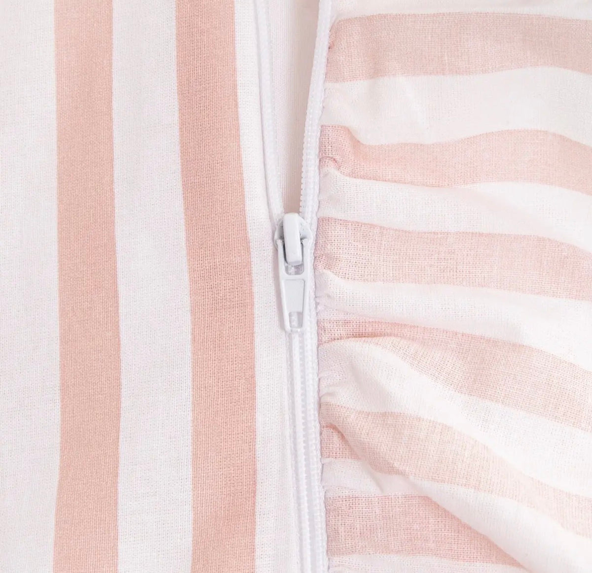Parure de lit en coton de 110 g/m²– rayures couleur rose et blanche – 140 x 200 cm - PRÉCOMMANDE