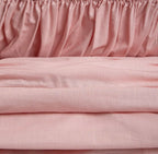 Parure de lit en coton rose de 110 g/m²– à Surpiqûres Décoratives – 160 x 200 cm - PRÉCOMMANDE