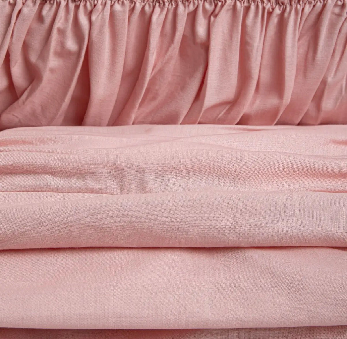 Parure de lit en coton rose de 110 g/m²– à Surpiqûres Décoratives – 160 x 200 cm - PRÉCOMMANDE