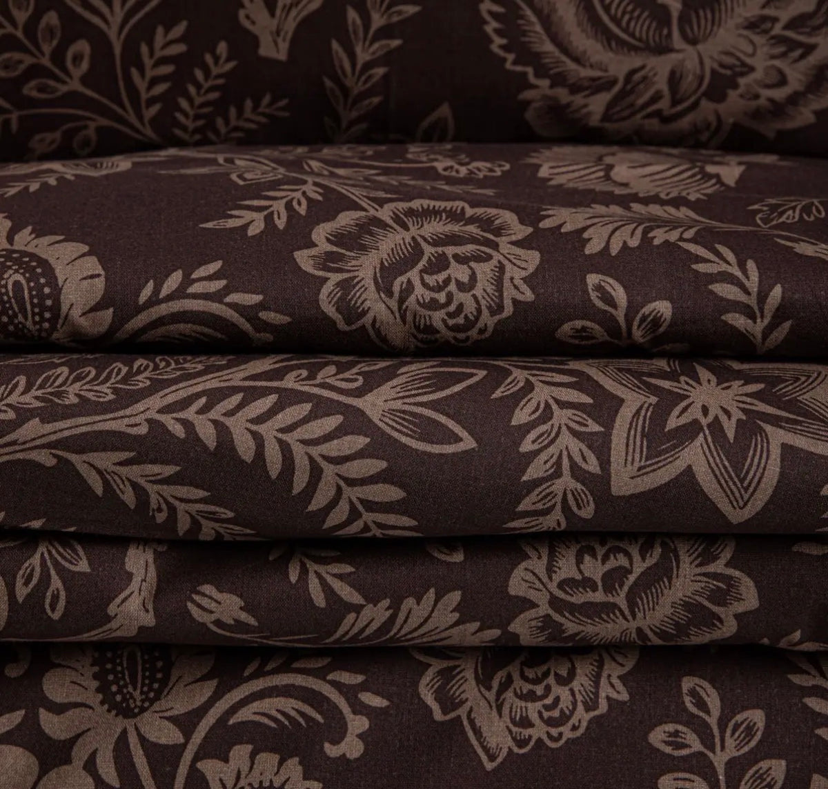 Parure de lit en Coton chocolat botanique de 110 g/m² – 220 x 200 cm - PRÉCOMMANDE