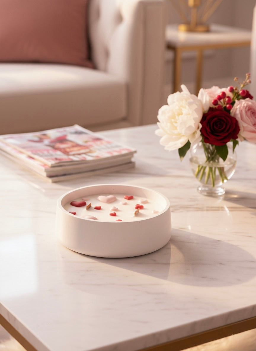 Bougie Artisanale – "Éclosion de Cœurs" –  Sans CMR, Sans Phtalates