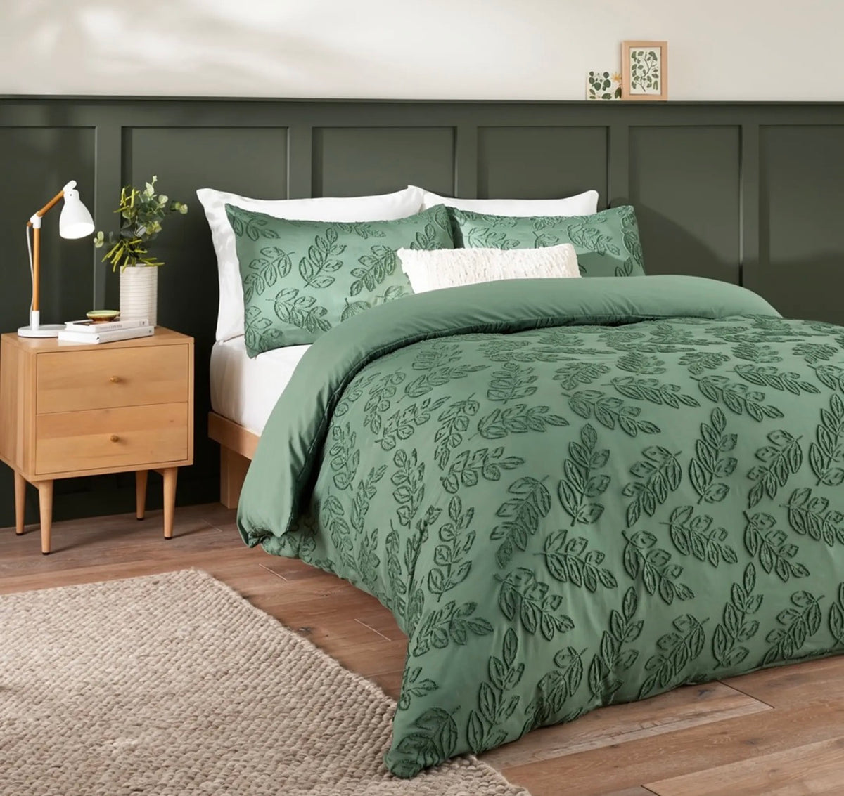 Parure de lit Polyester – Vert Écrin de feuilles – Plusieurs dimensions - PRÉCOMMANDE
