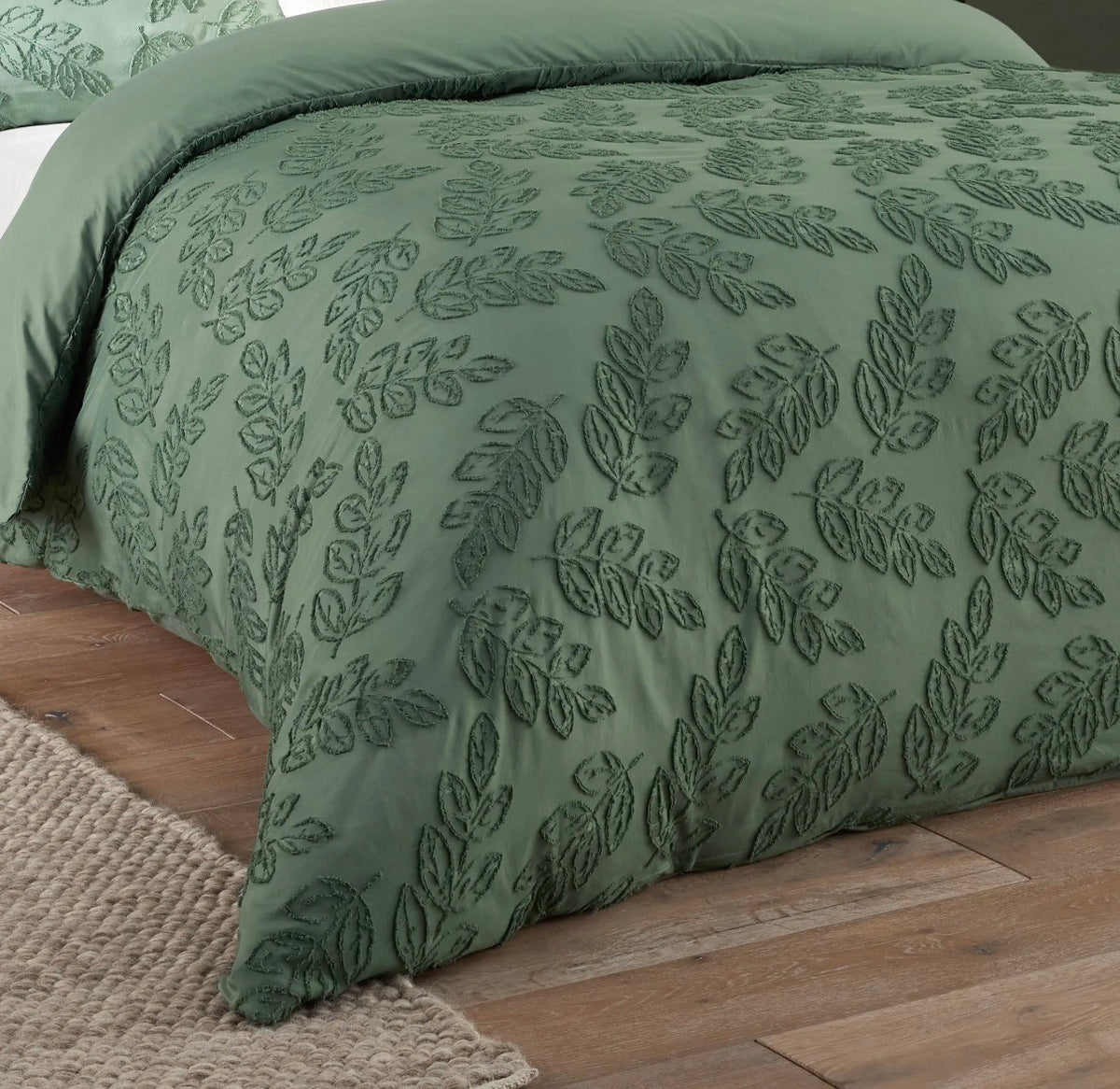 Parure de lit Polyester – Vert Écrin de feuilles – Plusieurs dimensions - PRÉCOMMANDE
