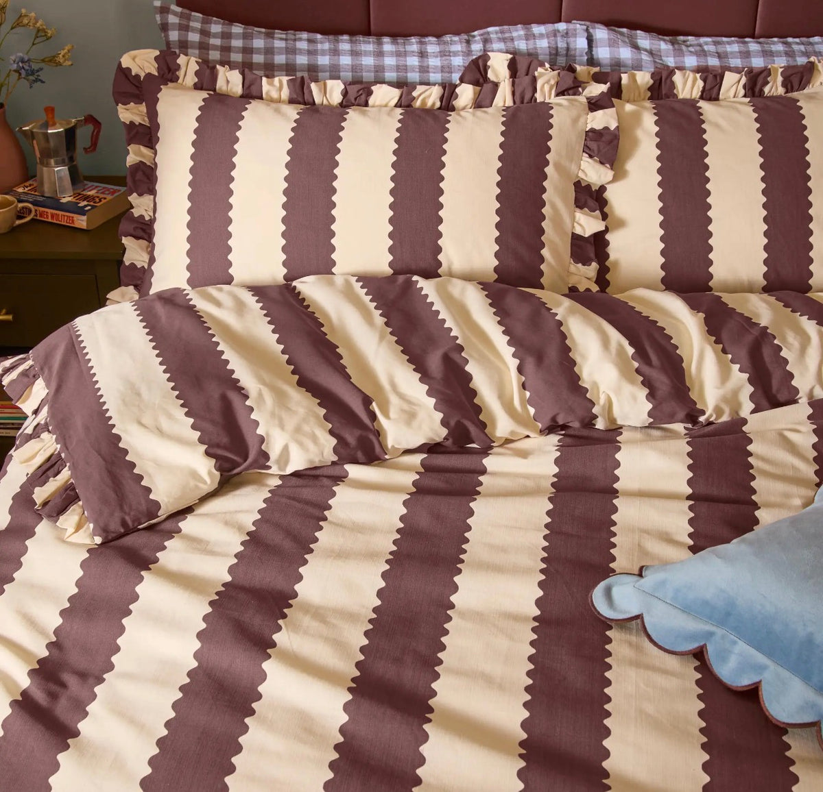 Parure de lit Birdies – Babeurre et chocolat – Plusieurs dimensions - PRÉCOMMANDE